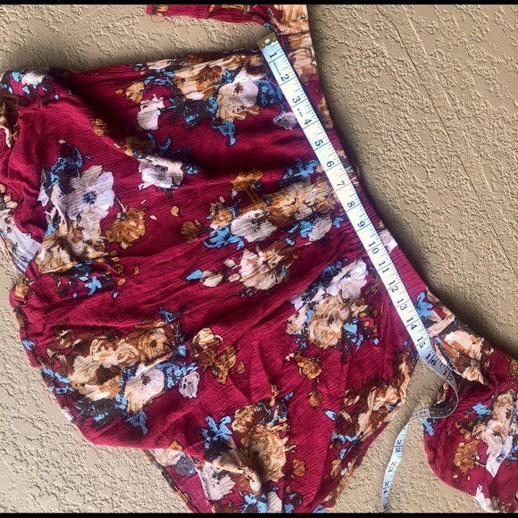 Military Hippie Off the Shoulders Floral Top Sz M - Picture 2 of 8